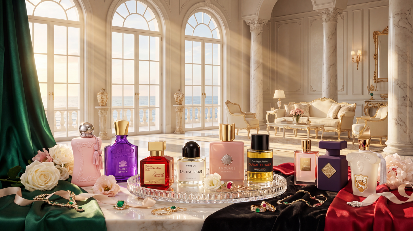 Best women’s niche perfumes displayed in an elegant luxury fragrance collection
